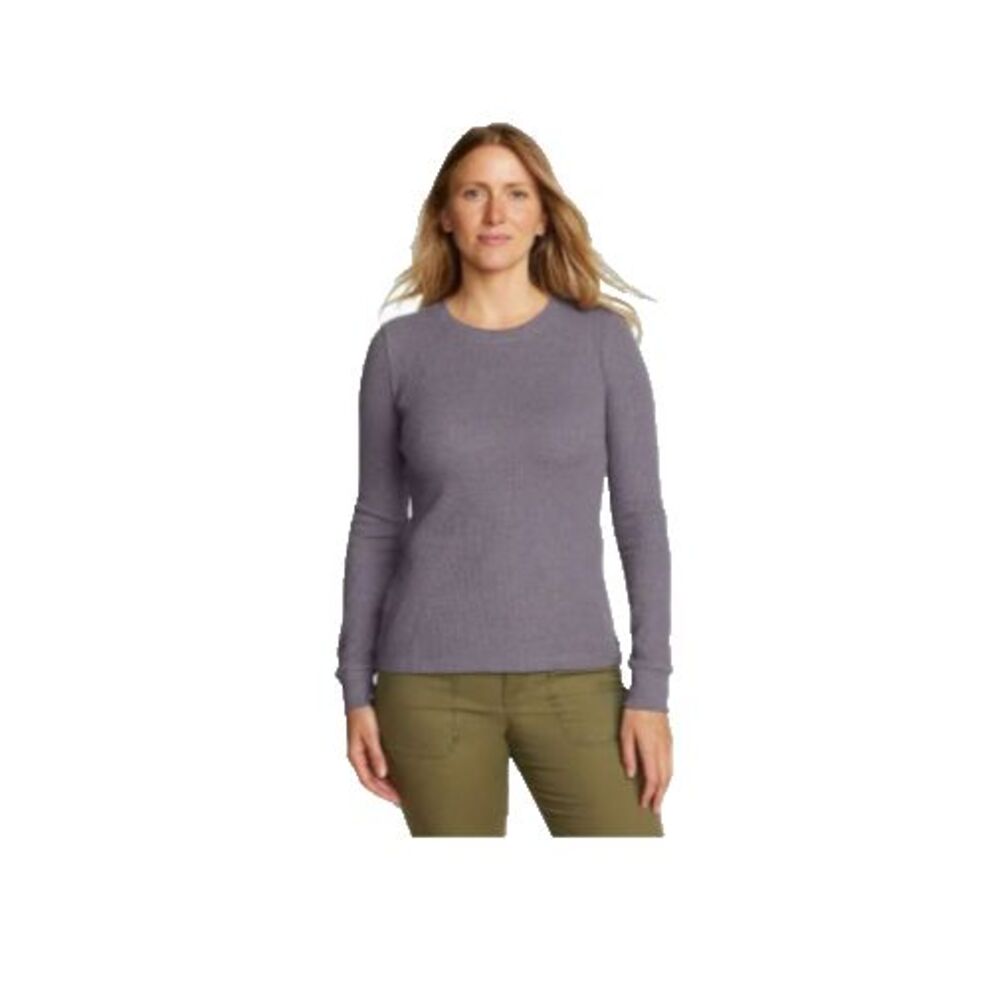 Eddie Bauer Infinity Thermal Crew Waffle Knit Long Sleeve Woman’s PXL Purple New